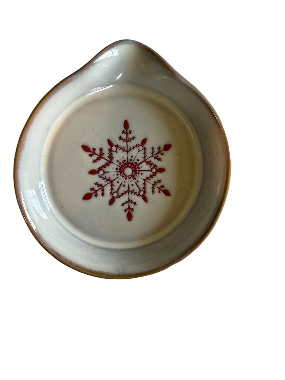 Hearth & Hand Magnolia Red Snowflake Spoon Rest Christmas Stoneware Target NWT